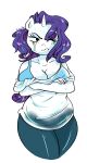  anthro big_breasts bra breasts cleavage clothed clothing crossed_arms equid equine eyeshadow female freezietype friendship_is_magic frown hair hi_res horn looking_at_viewer makeup mammal my_little_pony purple_hair rarity_(mlp) running_makeup shirt simple_background solo topwear underwear unicorn wet wet_clothing wet_hair wet_shirt wet_topwear white_background white_body 