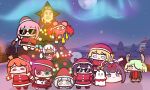  1other 6+girls :3 aurora black_hair blonde_hair blue_eyes button_eyes ceres_fauna chibi christmas christmas_ornaments christmas_tree commentary english_commentary full_moon gawr_gura hakos_baelz hat holocouncil hololive hololive_english holomyth irys_(hololive) jazz_jack light_green_hair moon mori_calliope multiple_girls nanashi_mumei night ninomae_ina&#039;nis omega_alpha orange_eyes orange_hair ouro_kronii peeking_out pink_hair purple_eyes purple_hair red_hair santa_costume santa_hat smile snowman sunglasses takanashi_kiara tsukumo_sana virtual_youtuber watson_amelia white_hair yagoo yukkuri_shiteitte_ne 