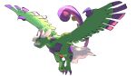  absurdres closed_mouth commentary_request facial_hair flying full_body highres looking_to_the_side mustache no_humans pecohophop pokemon pokemon_(creature) simple_background solo talons tornadus tornadus_(therian) white_background 