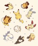  :3 :o animal_focus blush_stickers closed_eyes closed_mouth curled_up dedenne emolga minun morpeko morpeko_(full) no_humans pachirisu pichu pikachu plusle pokemon pokemon_(creature) raichu signature sleeping smile togedemaru yurano_(upao) 