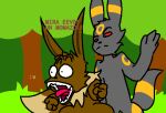  anthro duo eevee eeveelution fur humor kaelba male meme nintendo pok&eacute;mon pok&eacute;mon_(species) shitpost spanish_text text umbreon video_games 