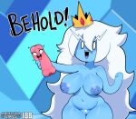  adventure_time areola areola_slip big_breasts blue_body breasts cartoon_network crown female genitals hair hi_res human humanoid ice_queen long_hair mammal nipples pubes pussy solo somescrub thick_thighs 