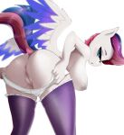  anthro anthrofied bent_over big_breasts big_butt breasts butt clothed clothing equid equine female genitals kamushek228 mammal panties panties_down partially_clothed pegasus pussy solo underwear underwear_down wings zipp_storm_(mlp) 
