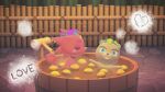  animal_crossing anthro bathing beaver blonde_hair blue_eyes blush c.j._(animal_crossing) chameleon choker duo flick_(animal_crossing) food fruit hair hot_tub jewelry lizard male male/male mammal necklace nintendo nude orange_(fruit) plant red_body red_scales reptile rodent scales scalie video_games water ykmr1998 