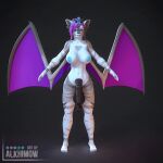 3d_(artwork) alkhimow animated anthro breasts butt digital_media_(artwork) dragon genitals herm horn intersex muscular nipples penis sex solo wings 