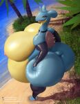  anthro beach big_breasts big_butt breasts butt female hi_res holding_butt huge_breasts huge_butt hyper hyper_breasts lapras licking licking_lips licking_own_lips nintendo obese obese_female overweight overweight_female pok&eacute;mon pok&eacute;mon_(species) seaside self_lick solo taranima tongue tongue_out video_games 