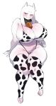  animal_print anthro big_breasts bikini blush boss_monster bovid breasts caprine cleavage clothed clothing cow_print cowbell embarrassed female fur goat hi_res horn lightsource mammal mature_female red_eyes solo swimwear thick_thighs toriel undertale undertale_(series) video_games white_body white_fur 