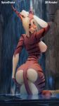  3d_(artwork) 9:16 anthro blender_(software) breasts butt canid canine canis cave digital_media_(artwork) female genitals hi_res jackal looking_at_viewer mammal nude outside pussy sheyza shower solo spicedrake water waterfall 