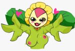  anonymous_artist anthro bandai_namco big_breasts blush bouncing_breasts breasts curvy_figure cute_fangs digimon digimon_(species) digital_drawing_(artwork) digital_media_(artwork) elemental_creature elemental_humanoid female flora_fauna flower humanoid jewelry looking_at_viewer meme nipples nude plant plant_humanoid pogchamp simple_background solo sunflower sunflowmon tagme 