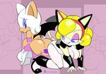  2girls animal_ears anus ass breasts dildo double_dildo furry kyatto_ninden_teyandee madonna_(kyatto_ninden_teyandee) multiple_girls naughty_face nipples nude pussy pussy_juice rouge_the_bat samurai_pizza_cats shoes sonic_the_hedgehog spread_legs tail wings yuri 