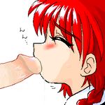  blush braid cum eyes_closed fellatio lowres oral penis red_hair shidou_hikaru uncensored 