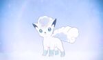  alolan_vulpix blue_eyes closed_mouth commentary_request full_body jaho no_humans pokemon pokemon_(creature) snow solo standing toes white_fur 