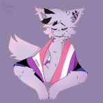  ambiguous_gender anthro ear_piercing flag hybrid lgbt_pride piercing pride_colors queel_0w0 solo tu_(tuthegriffox) 