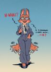  2021 absurd_res anthro blush business_suit canid canine clothing conditional_dnp diane_foxington dreamworks eyewear fangs female fox fox-pop glasses hi_res mammal necktie solo suit tail_motion tailwag the_bad_guys 