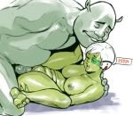  1boy 1girl barefoot breasts cheelai crossover dragon_ball dragon_ball_super hetero izra nipples nude ogre open_mouth sex shrek shrek_(series) vaginal white_background white_hair 