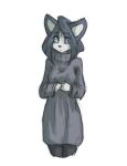  anthro baggy_clothing black_nose blue_eyes breasts canid canine canis clothing domestic_dog eyebrow_through_hair eyebrows female fur grey_body grey_fur hair hair_over_eyes hi_res husky long_hair looking_aside mammal multicolored_body multicolored_fur nordic_sled_dog oversized_sweater portrait shadow simple_background solo spitz standing suvi_(tinygaypirate) sweater three-quarter_portrait tinygaypirate topwear translucent translucent_hair two_tone_body two_tone_fur white_background white_body white_fur 