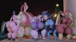  3d_(artwork) anthro big_breasts big_butt blender_(software) breasts butt christmas christmas_clothing christmas_headwear clothing darkdraketom digital_media_(artwork) female gift goodra group hair_on_breasts hand_on_breast hand_on_butt hat headgear headwear hi_res holidays huge_breasts huge_butt human larger_female looking_at_viewer lopunny luxray male mammal milotic miltank multi_breast nidoqueen nintendo on_lap pok&eacute;mon pok&eacute;mon_(species) pok&eacute;mon_trainer santa_hat sitting_on_lap size_difference smaller_male video_games wave 