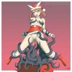  breast_grab breasts christmas christmas_present clothes_down clothes_lift gift grabbing highres interspecies large_breasts may_(pokemon) nintendo pokemon sex tentacle_sex tentacles the_tentacle_professor 