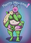  &lt;3 &lt;3_eyes animal_humanoid antennae_(anatomy) anthro arthropod arthropod_humanoid bag big_breasts breasts bulge clothing costume cute_expression dildo erect_nipples festive gloves gynomorph handwear hi_res humanoid impishhyena insect insect_humanoid intersex legwear mantis mantis_humanoid nipple_outline nipples panties panty_bulge pink_body pink_eyes santa_costume sex_toy slightly_chubby solo stockings thicc_bug_(impishhyena) thick_tail thick_thighs tongue tongue_out underwear wide_hips 