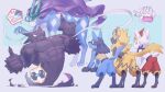 ambiguous_gender angry anthro blue_body blue_fur canid canine cinderace felid feral fur ghost haunter legendary_pok&eacute;mon lifting_another lucario mammal muscular muscular_anthro nintendo open_mouth pok&eacute;mon pok&eacute;mon_(species) size_difference smile spirit suicune video_games yellow_body yellow_fur zeraora zero_winchester 