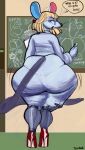  anthro big_butt butt dialogue female hi_res looking_at_viewer looking_back petri_(animal_crossing) pyredaemos solo 