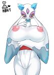  absurd_res areola big_breasts blue_eyes blush breasts female froslass ghost hbky1101 hi_res nintendo nipples pok&eacute;mon pok&eacute;mon_(species) simple_background solo spirit video_games white_background white_body 