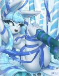  aki_(rilex_lenov) anthro candy candy_cane convenient_censorship cookie dessert eeveelution female food glaceon hi_res in_mouth looking_at_viewer nintendo nude pok&eacute;mon pok&eacute;mon_(species) ribbons rilex_lenov solo video_games 