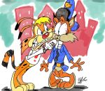  asphyxiation bobcat bonkers_(series) bonkers_d._bobcat bubsy bubsy_(series) choking clothing crossover duo felid feline hat headgear headwear lynx male mammal police_uniform spongefox uniform video_games 