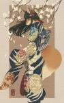  anthro black_hair blue_eyes canid canine clothed clothing female flower footwear fox fur hair hi_res mammal petals plant red_body red_fur sandals solo white_body white_fur yen_rin 