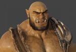  ad-games beard clothed clothing facial_hair fangs humanoid humanoid_pointy_ears male muscular muscular_male orc partially_clothed solo teeth teeth_showing 
