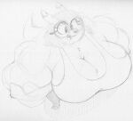  anthro big_breasts bra breasts canid canine claire_(harvey_beaks) clothing eyelashes eyewear fangs female fox glasses hair harvey_beaks harvey_beaks_(series) huge_breasts hyper hyper_breasts mammal monochrome muscular muscular_female open_mouth sbshouseofpancakes short_hair sketch standing tongue traditional_media_(artwork) underwear 