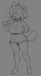  anthro breasts canid canine clothed clothing felid feline hair mammal nukoss_art simple_background tem temmie_(undertale) topwear undertale undertale_(series) video_games white_body 