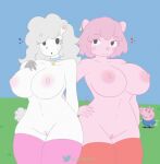  &lt;3 aged_up animal_humanoid anthro bell bell_collar big_breasts blush bovid bovid_humanoid breasts caprine caprine_humanoid cleft_of_venus clothing collar domestic_pig duo ear_piercing female female/female female_focus fur genitals hair hi_res huge_breasts humanoid legwear looking_at_viewer mammal mammal_humanoid mochagato mostly_nude peppa_pig peppa_pig_(character) piercing pig_humanoid pink_hair pussy sheep sheep_humanoid smile smiling_at_viewer suid suid_humanoid suina suina_humanoid surprised_expression sus_(pig) suzy_sheep thigh_highs white_body white_fur white_hair wool_(fur) 