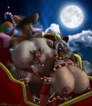  2021 ahegao ambiguous_penetration anthro antlers areola armwear bak_yuri bell bell_harness bianca_(ohs688) big_breasts black_hair black_nose breasts brown_body brown_fur candy candy_cane cervid cervine christmas clothing cloud dessert duo ear_piercing female female_penetrated food full_moon fur garter_straps gift glowing glowing_nose group group_sex hair harness hi_res holidays horn huge_breasts jingle_bell jingle_bell_harness kikeru leather leather_harness licking licking_lips looking_at_another looking_at_partner looking_back looking_back_at_another looking_back_at_partner looking_pleasured male male/female male_penetrating male_penetrating_female mammal moon night nipple_piercing nipples nude ohs688 penetration penile penile_penetration piercing red_nose sex signature sky sleigh smile star starry_sky threesome tongue tongue_out trio white_hair 
