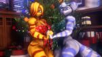  3d_(artwork) angela_cross anthro christmas christmas_present christmas_tree digital_media_(artwork) duo eyewear female gift_wrapped goggles hand_holding hi_res holidays lombax looking_at_viewer mammal plant ratchet_and_clank rivet_(ratchet_and_clank) sanguine_paladin sony_corporation sony_interactive_entertainment source_filmmaker tree video_games wrappings 