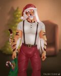  anthro christmas fauna_island felid hi_res holidays invalid_tag jock male mammal muscular pantherine santa_claus solo tiger winter 