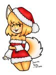  absurd_res anthro butterscotch_(peargor) canid canine canis christmas domestic_dog female hi_res holidays jammie javzol mammal shiba_inu simple_background solo spitz white_background 