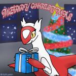  animated blubluumon christmas christmas_lights christmas_present christmas_tree dragon female feral floating flying gift gift_box gift_wrapped happy holidays latias legendary_pok&eacute;mon nintendo plant pok&eacute;mon pok&eacute;mon_(species) smile snow snowing solo tree video_games 