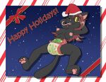  amber_(ritzcat) anthro bodily_fluids breasts candy candy_cane candy_cane_in_mouth dessert diaper english_text felid feline female food genital_fluids mammal padded padding peeing ritzcat soggy_diaper solo text urine wet wet_diaper wetting wetting_diaper 