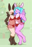  animal_humanoid antlers blue_hair brown_body brown_fur clothing duo emynsfw06 fluffy fur girly hair hi_res horn humanoid jackalope jackalope_humanoid lagomorph lagomorph_humanoid leporid leporid_humanoid lingerie male male/male mammal mammal_humanoid pink_body pink_fur rabbit rabbit_humanoid red_clothing red_eyes red_underwear scut_tail short_tail underwear white_body white_fur 