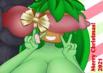 animal_genitalia animal_penis anthro big_breasts big_penis blaster_master blush bow_tie breasts can&#039;t_see_the_haters canid canine canine_penis christmas digital_media_(artwork) duo elemental_creature elemental_humanoid english_text female flora_fauna fur genitals green_body green_skin holidays huge_breasts humanoid kanna_(blaster_master) knot leaf leaf_hair male male/female mammal penis plant plant_hair plant_humanoid pseudo_hair royalbluegamer simple_background smile text video_games were werecanid werecanine werewolf 