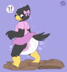  anthro avian bird butt cuddlehooves diaper embarrassed falcon falconid female girly hi_res nephy_abdl_(peregrine) padded padding peregrine_falcon solo 