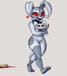  &lt;3 2021 blood blood_on_knife blood_on_weapon bodily_fluids bow_tie clothing costume death embrace eyelashes female five_nights_at_freddy&#039;s hi_res holding_object hug human killing knife lagomorph leporid mammal plushie rabbit rakoongrey red_eyes scottgames seam_(sewing) simple_background smile solo stitch_(sewing) vanny_(fnaf) video_games weapon wide_hips 