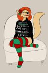  2021 2:3 absurd_res anthro big_breasts breasts callmewritefag christmas christmas_clothing clothed clothing colored colored_sketch cougar counting_cougar digital_drawing_(artwork) digital_media_(artwork) english_text felid feline female fur hair hi_res holidays legwear looking_at_viewer mammal mature_anthro mature_female mistletoe nickelodeon plant simple_background sitting sketch smile solo t.u.f.f._puppy text thigh_highs 