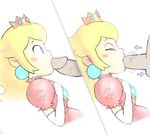  alcnx blonde_hair blush dark-skinned_male dark_penis dark_skin dress elbow_gloves fellatio legoman nintendo oral princess_peach super_mario_bros super_princess_peach tagme uncensored 