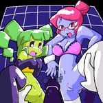  2girls blush elbow_gloves leg_lift mimi minus8 nastasia nintendo thighhighs uncensored 