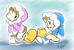  1boy 1girl artist_request blush bottomless cum female_orgasm ice_climber ice_climbers insertion masturbation nana_(ice_climber) nintendo object_insertion orgasm popo_(ice_climber) pussy_juice 