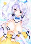  1girl animal_ears azur_lane blue_eyes blush breasts closed_mouth covered_nipples fake_animal_ears hair_ribbon heart_pasties illustrious_(azur_lane) large_breasts latex latex_legwear long_hair looking_at_viewer manjuu_(azur_lane) marker_(medium) meme_attire mole mole_under_eye pasties rabbit_ears revealing_clothes reverse_bunnysuit reverse_outfit ribbon shrug_(clothing) smile stomach thighhighs traditional_media tress_ribbon tri_tails white_hair wrist_cuffs yqgkg 