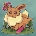  1:1 animal_genitalia animal_penis canine_penis eevee feral feralsoren fluffy genitals gigantamax_eevee gigantamax_pok&eacute;mon knot macro male nintendo penis pok&eacute;mon pok&eacute;mon_(species) presenting presenting_penis solo video_games 