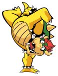  2021 alpha_channel anthro armband belly bowser bracelet breakdancing claws collar dancing eyebrows hair handstand horn jewelry koopa looking_at_viewer male mario_bros marioshi64 nintendo nude on_one_hand open_mouth open_smile scalie shell simple_background smile solo spiked_armband spiked_bracelet spiked_collar spiked_shell spikes spikes_(anatomy) teeth tongue transparent_background video_games 